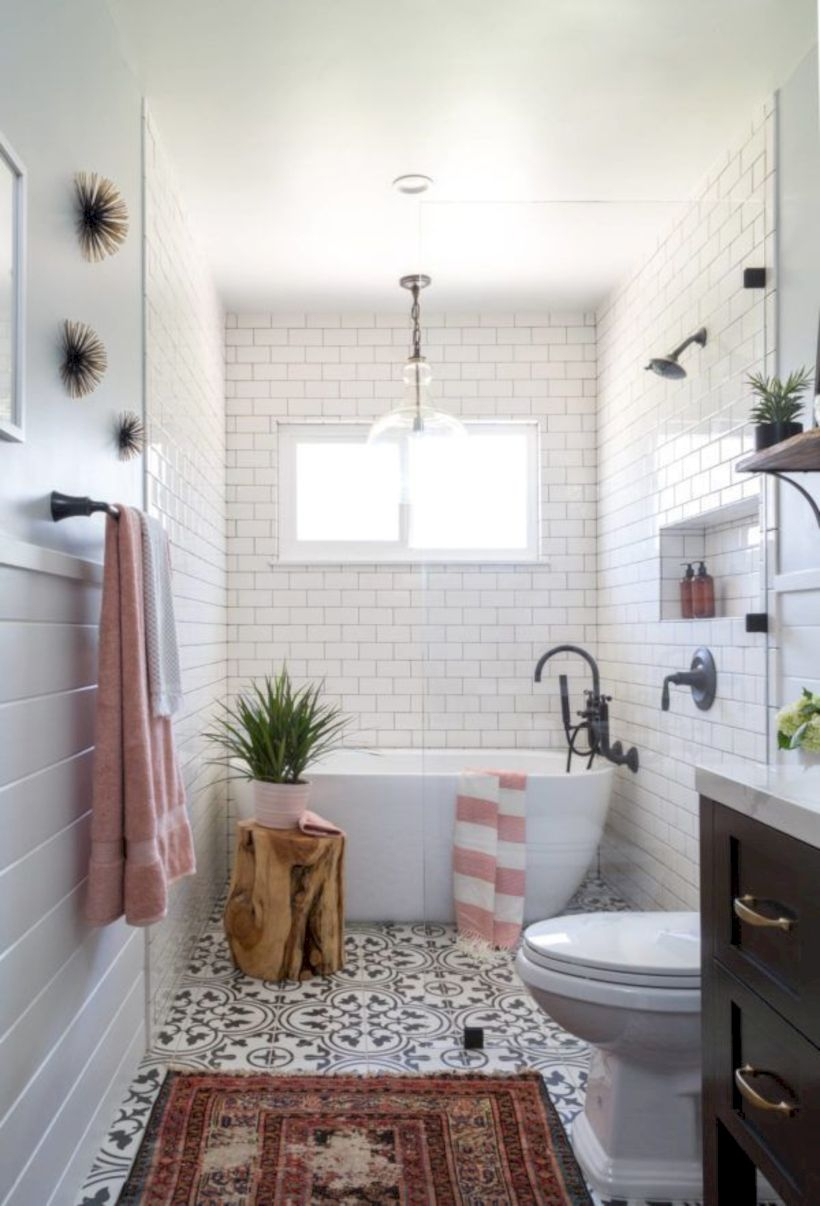 Rustic farmhouse bathroom ideas with shower 118