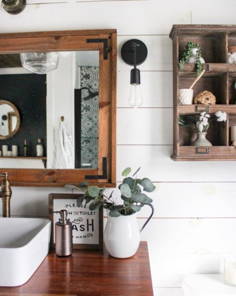 Rustic farmhouse bathroom ideas with shower 120