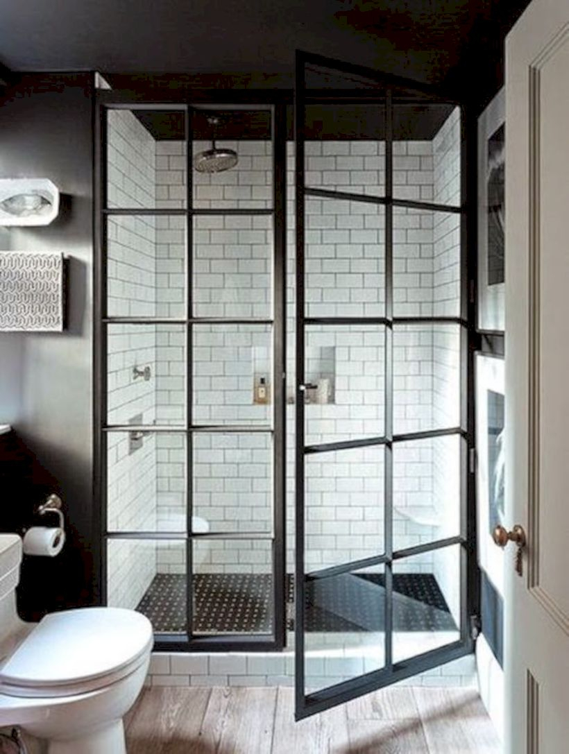 Rustic farmhouse bathroom ideas with shower 31