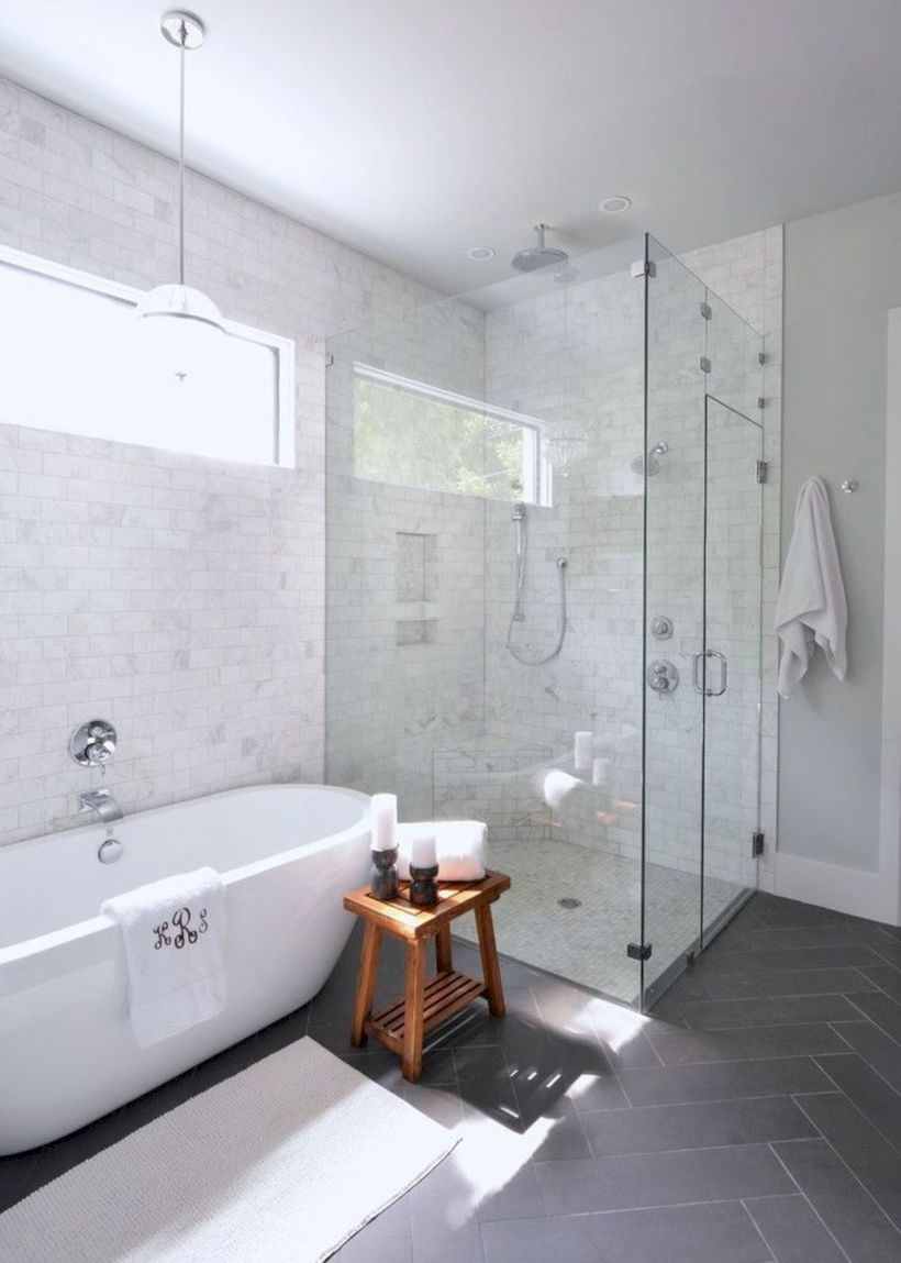 Rustic farmhouse bathroom ideas with shower 41