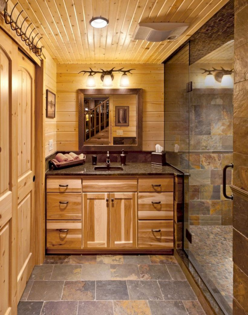 Rustic farmhouse bathroom ideas with shower 51