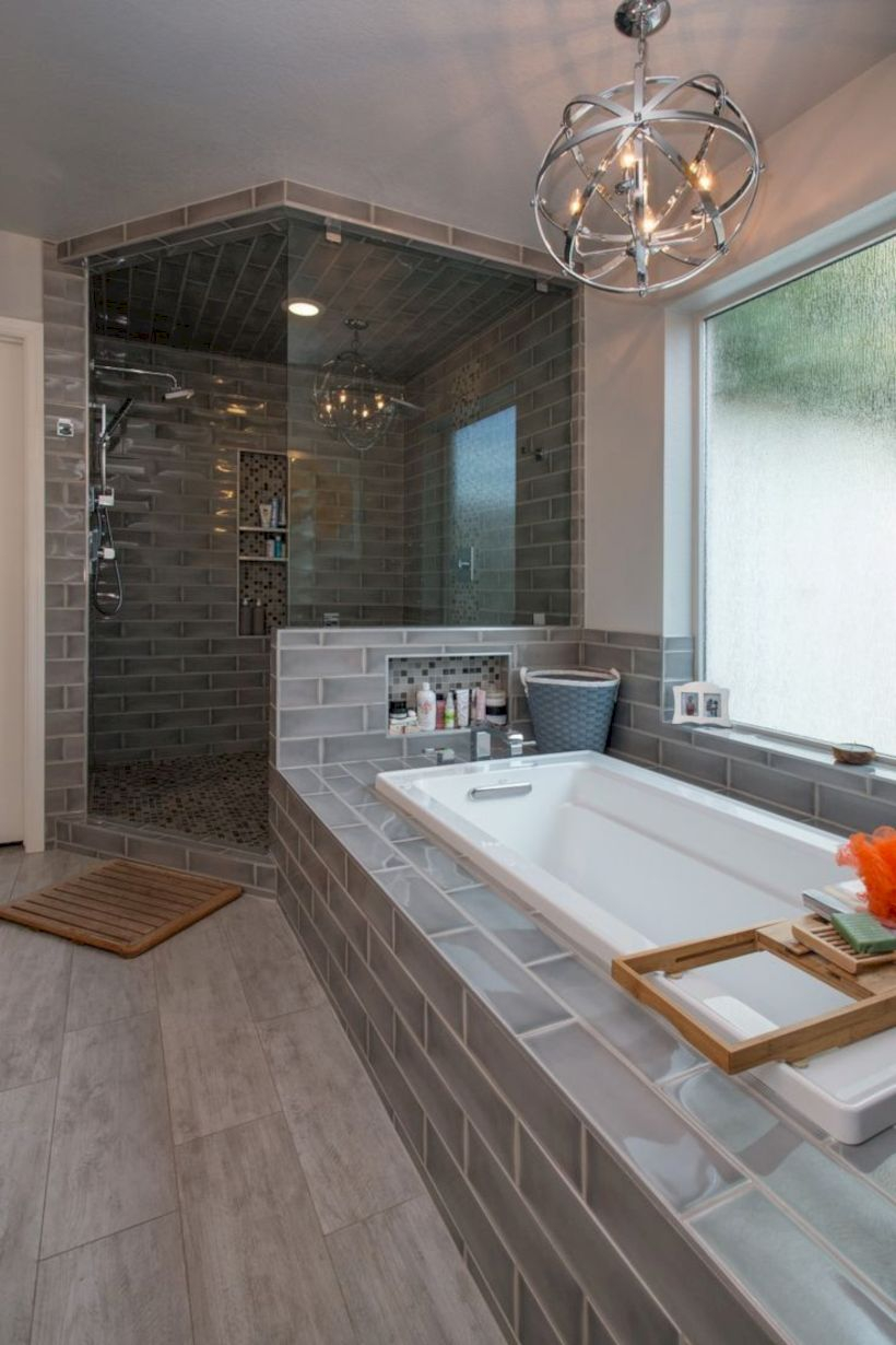 Rustic farmhouse bathroom ideas with shower 64