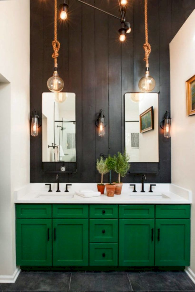 Rustic farmhouse bathroom ideas with shower 67