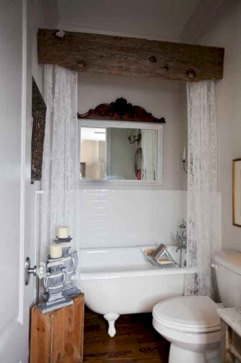 Rustic farmhouse bathroom ideas with shower 70