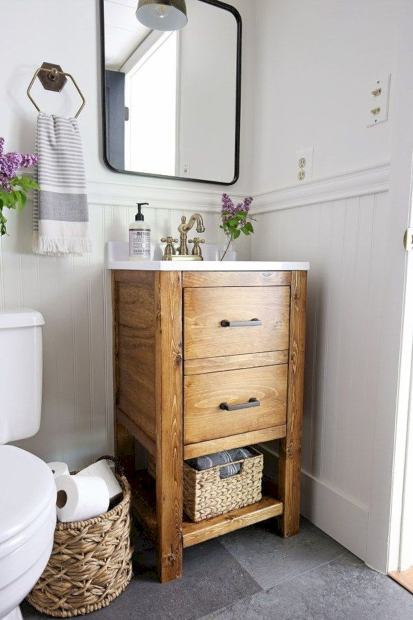 Rustic farmhouse bathroom ideas with shower 72