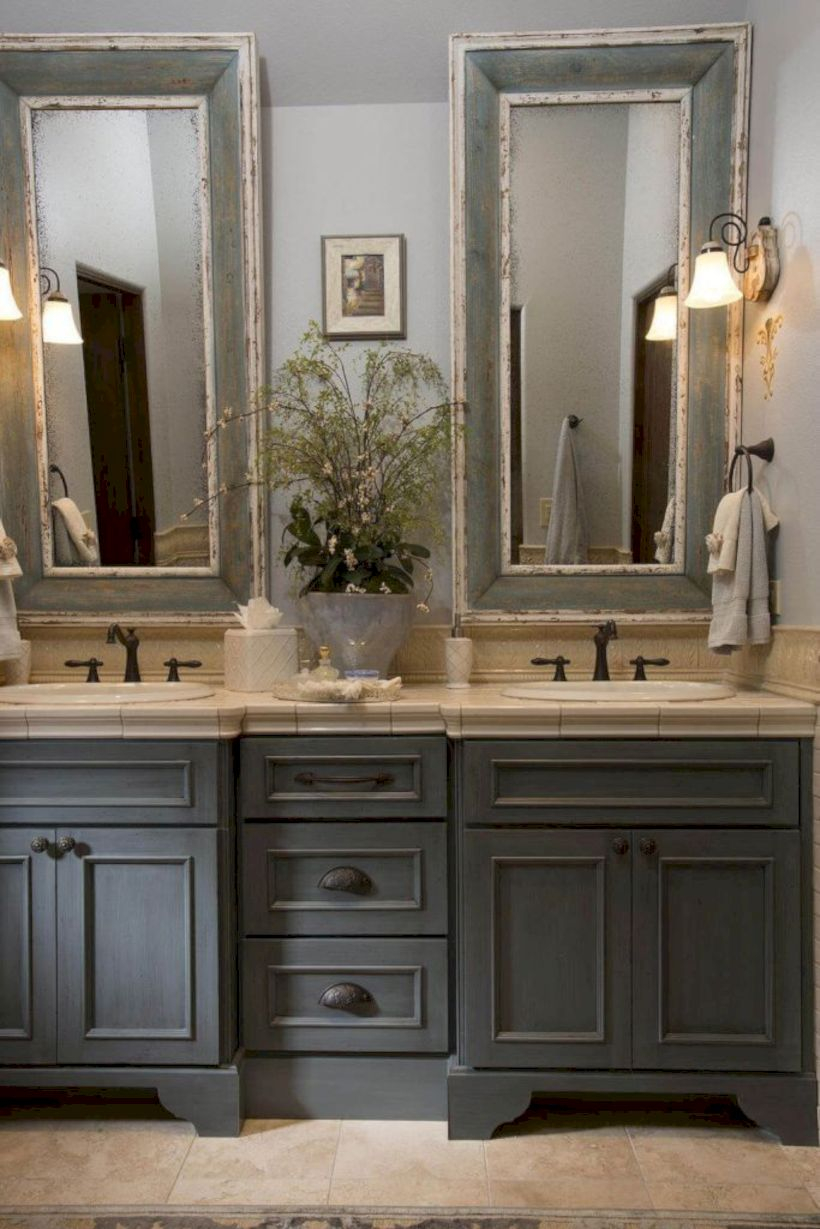 Rustic farmhouse bathroom ideas with shower 77