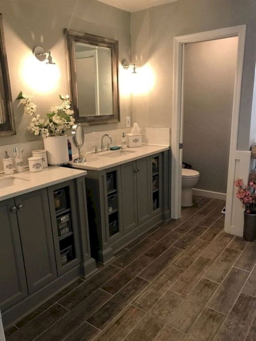 Rustic farmhouse bathroom ideas with shower 94