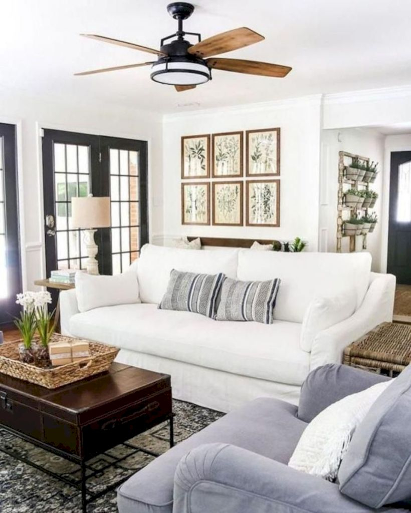 Rustic modern farmhouse living room decor ideas 03
