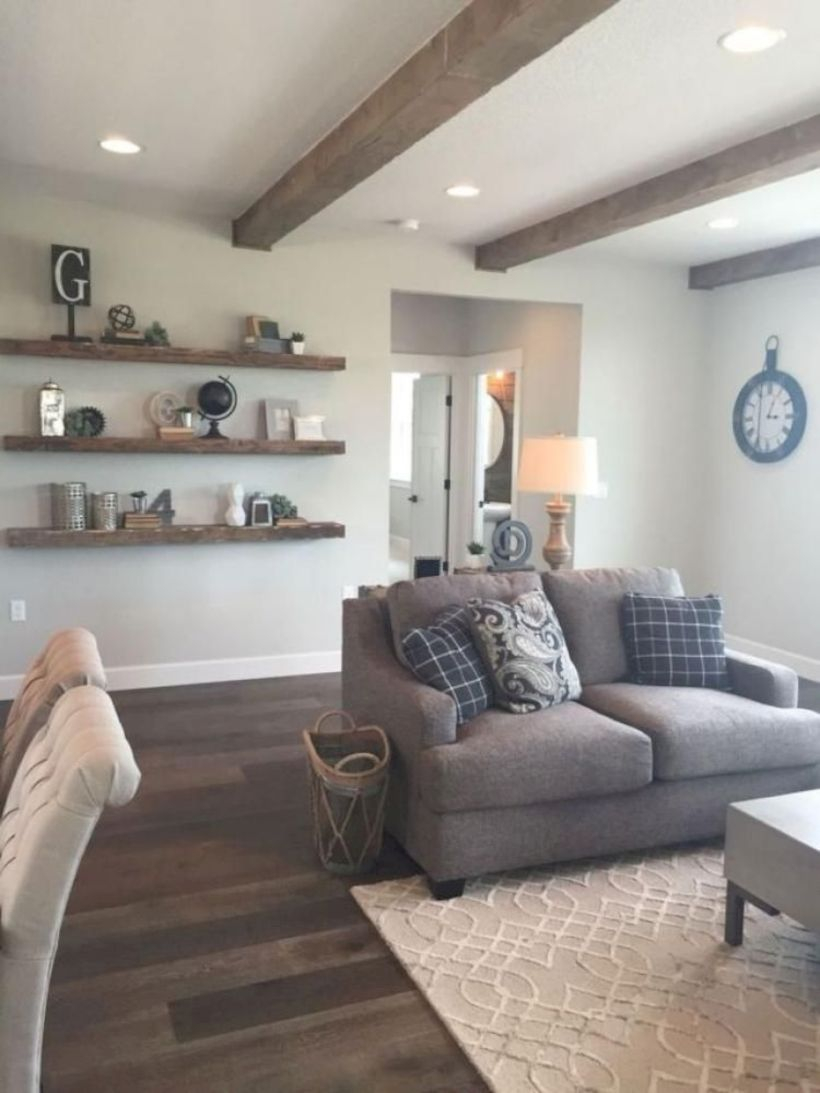 Rustic modern farmhouse living room decor ideas 06