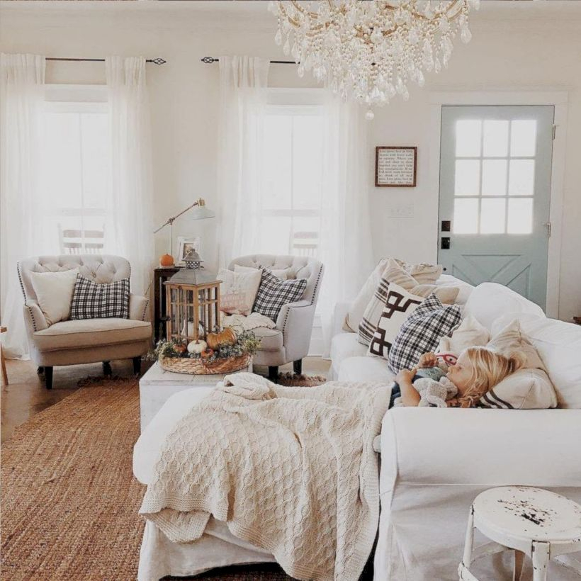 Rustic modern farmhouse living room decor ideas 10