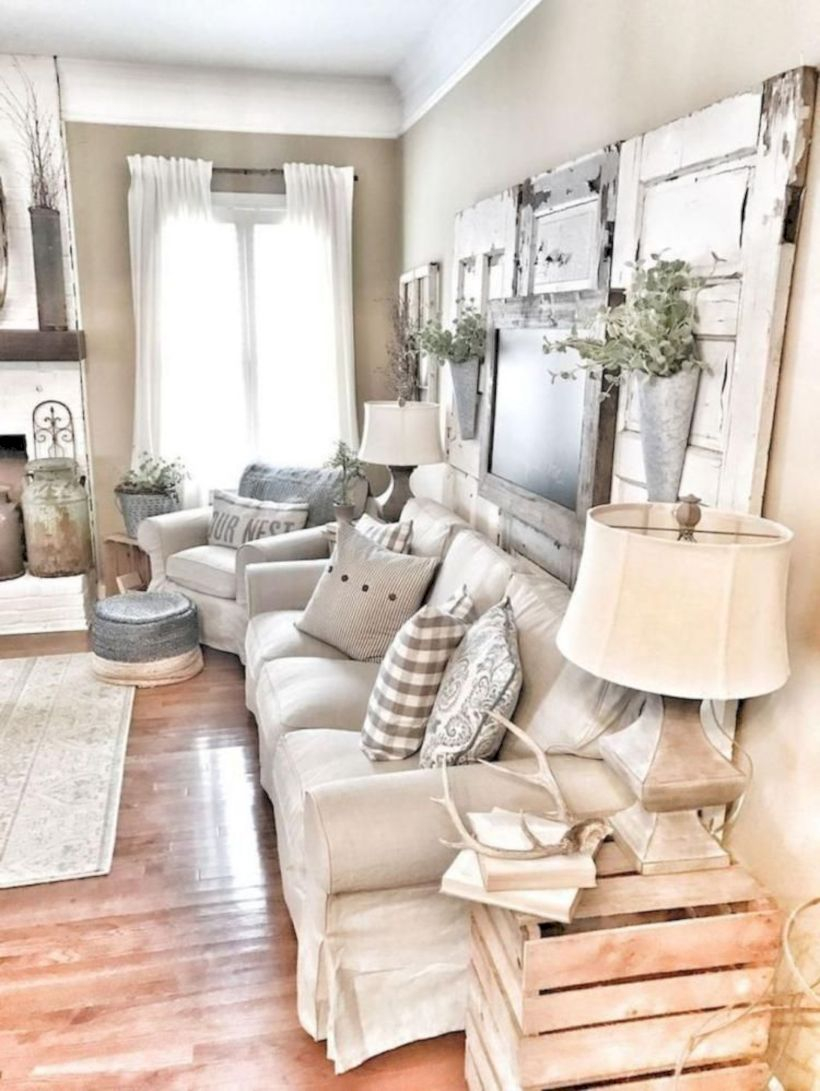 Rustic modern farmhouse living room decor ideas 109