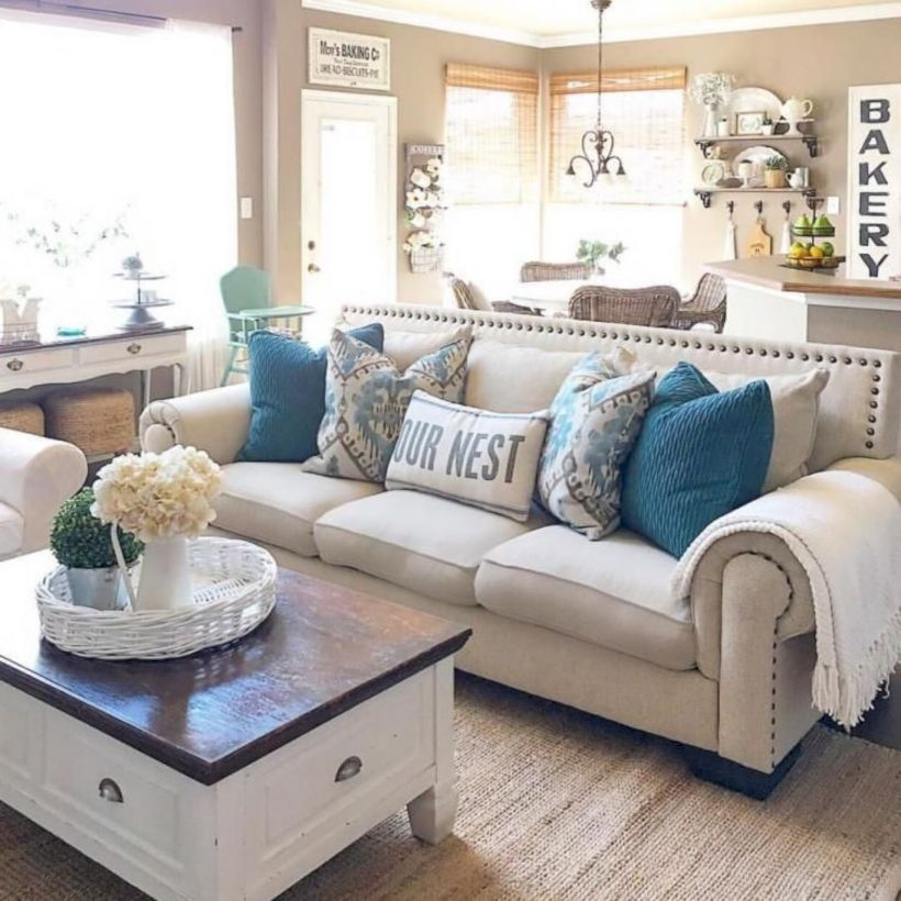 Rustic modern farmhouse living room decor ideas 11