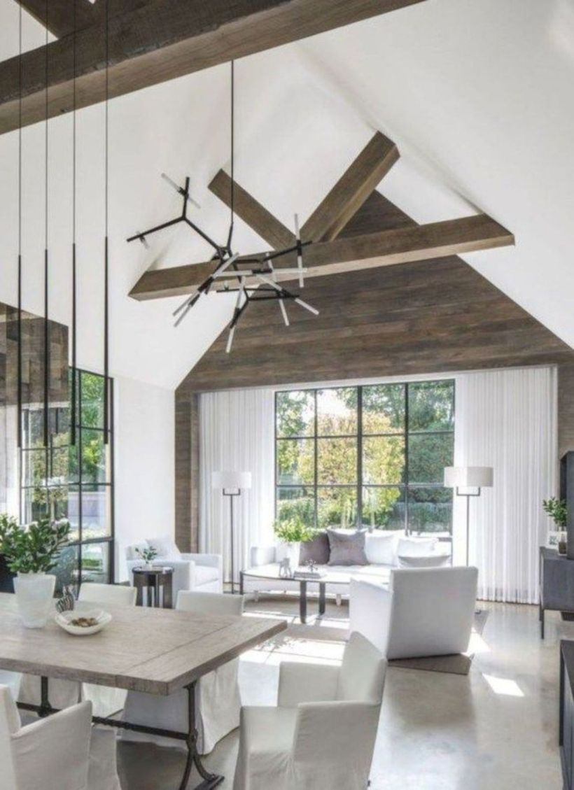 Rustic modern farmhouse living room decor ideas 118