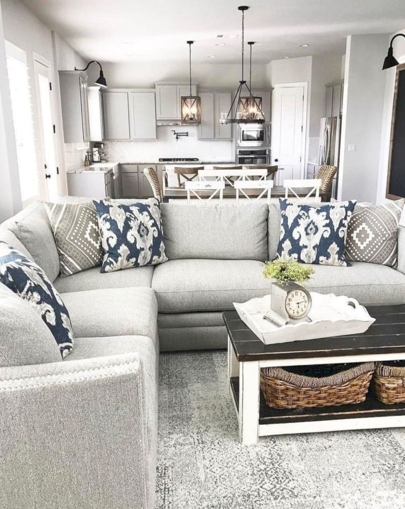 Rustic modern farmhouse living room decor ideas 12