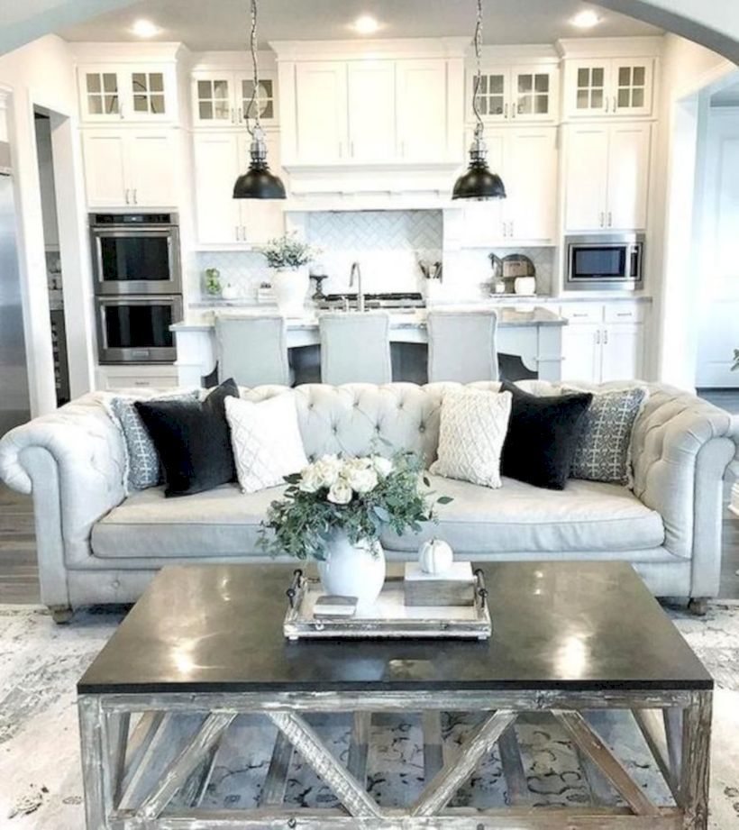 Rustic modern farmhouse living room decor ideas 120
