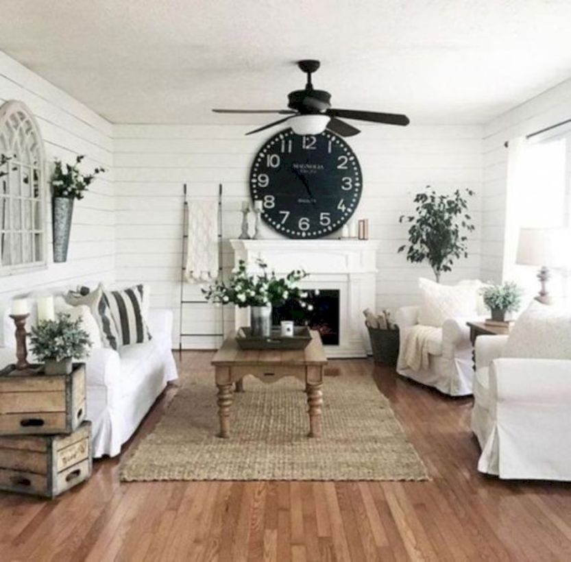 Rustic modern farmhouse living room decor ideas 121