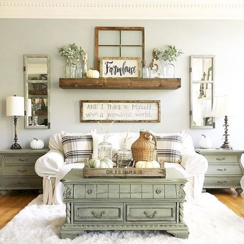 Rustic modern farmhouse living room decor ideas 122