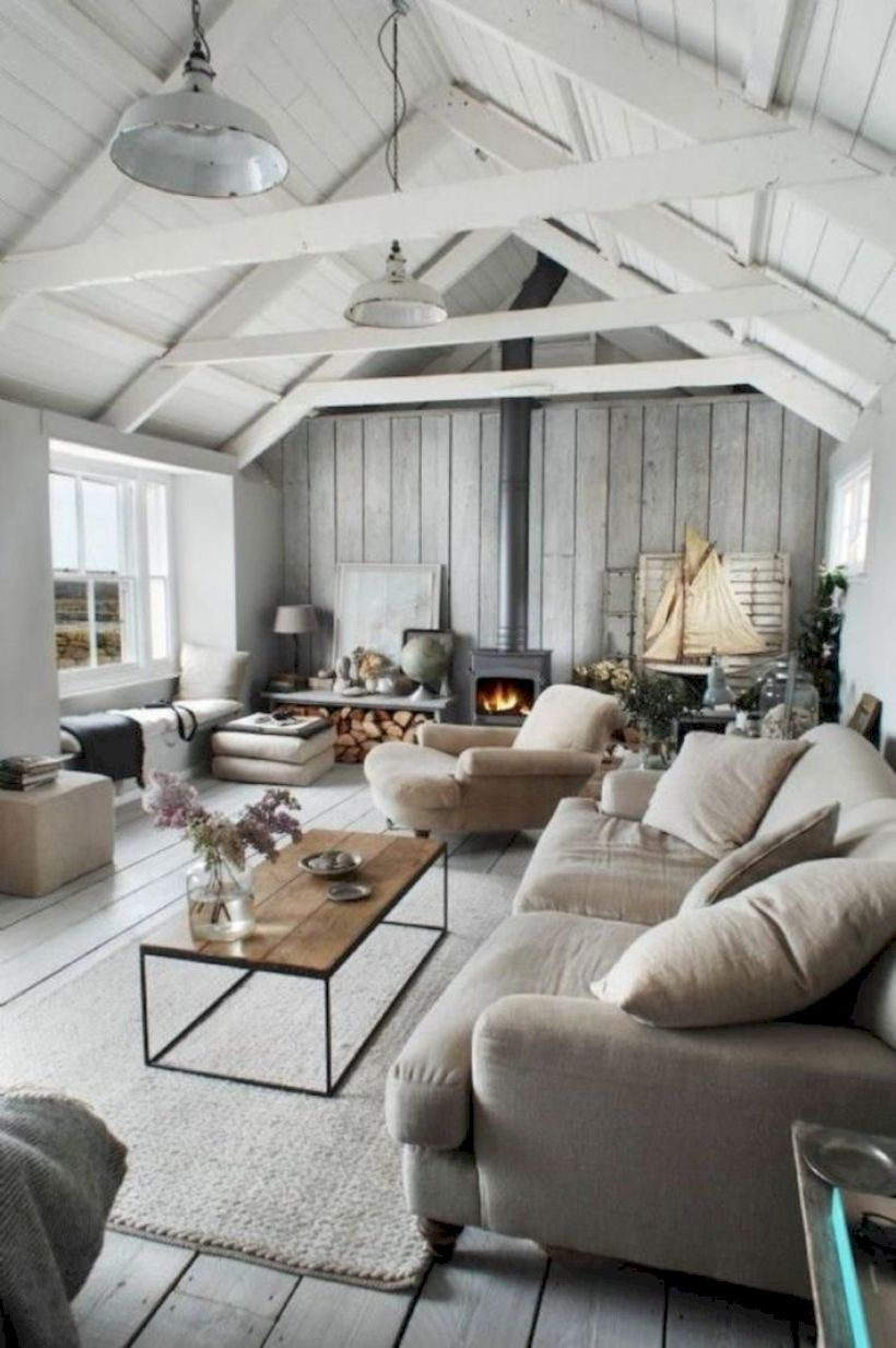 Rustic modern farmhouse living room decor ideas 16