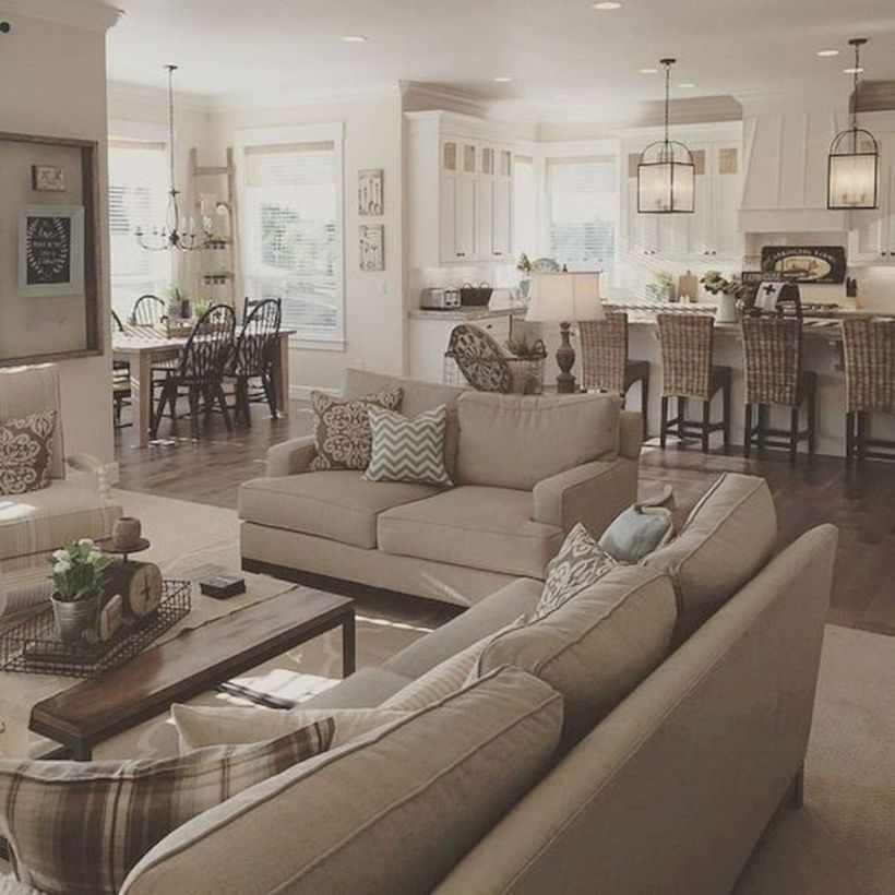 Rustic modern farmhouse living room decor ideas 18