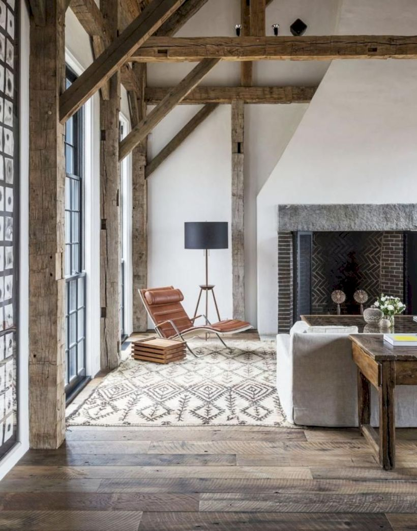 Rustic modern farmhouse living room decor ideas 21