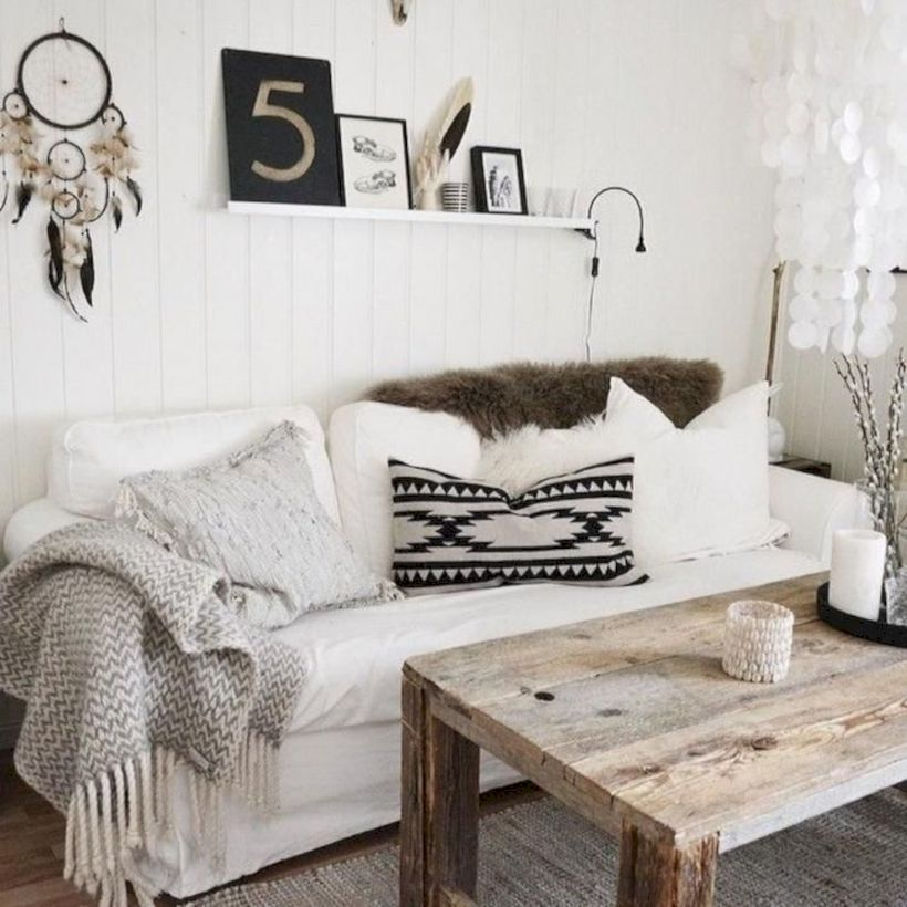 Rustic modern farmhouse living room decor ideas 24
