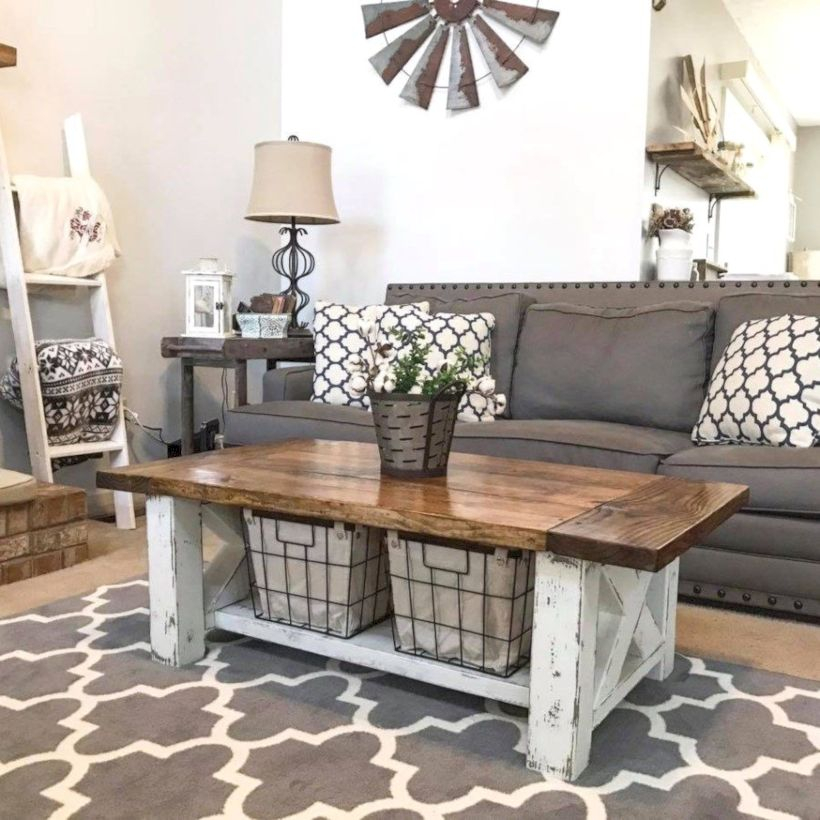 Rustic modern farmhouse living room decor ideas 25