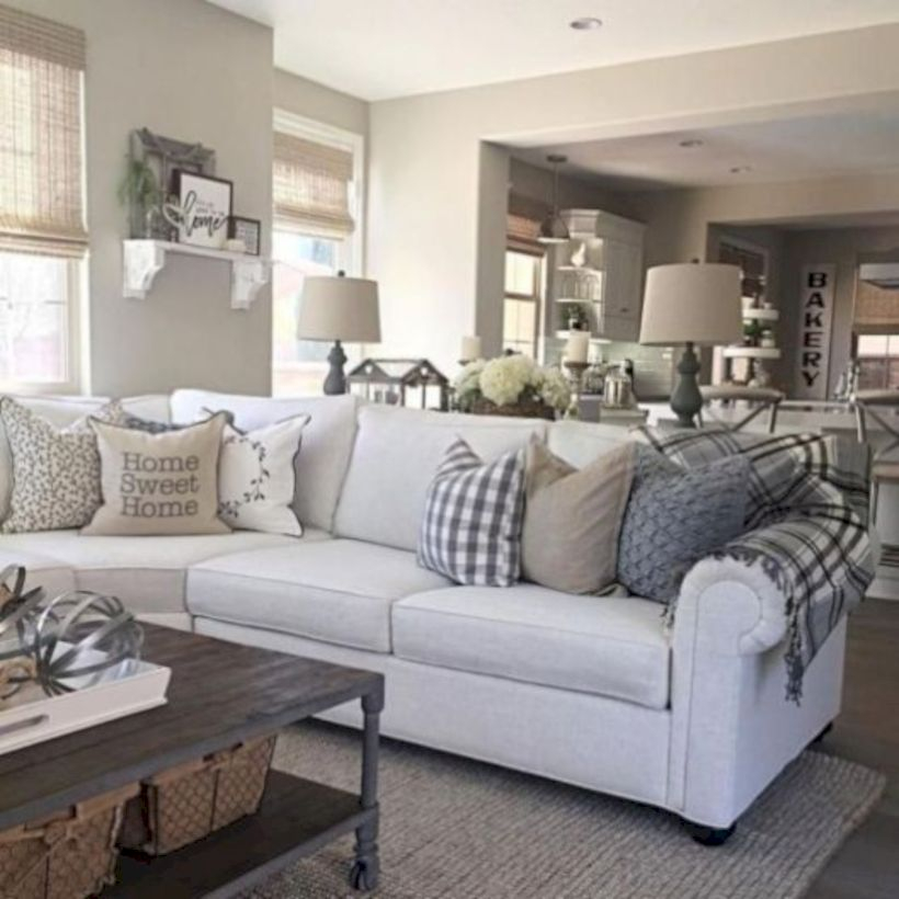 Rustic modern farmhouse living room decor ideas 28