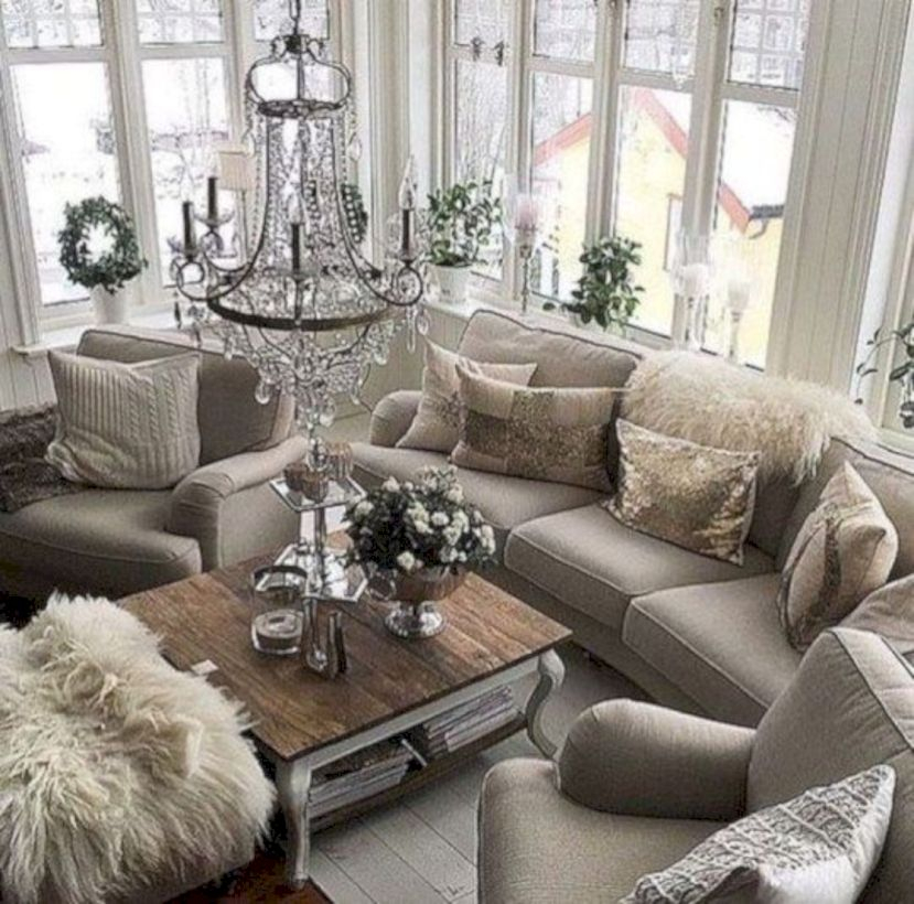 Rustic modern farmhouse living room decor ideas 37