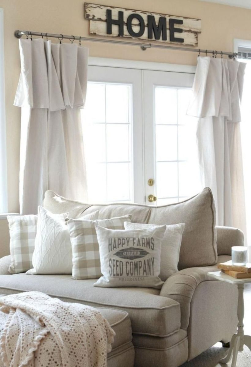 Rustic modern farmhouse living room decor ideas 59