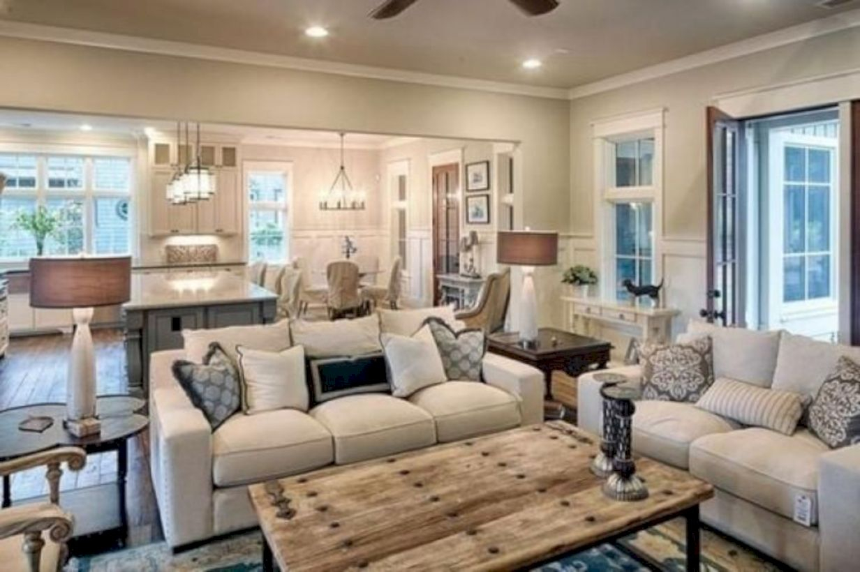 Rustic modern farmhouse living room decor ideas 61