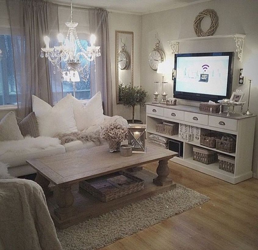 Rustic modern farmhouse living room decor ideas 69