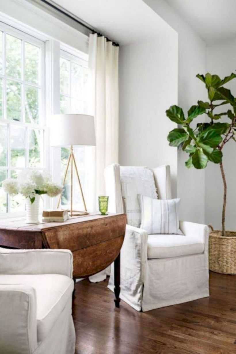Rustic modern farmhouse living room decor ideas 71