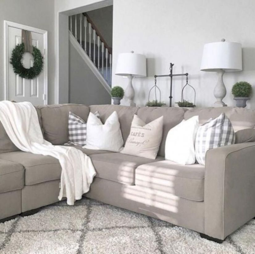 Rustic modern farmhouse living room decor ideas 73