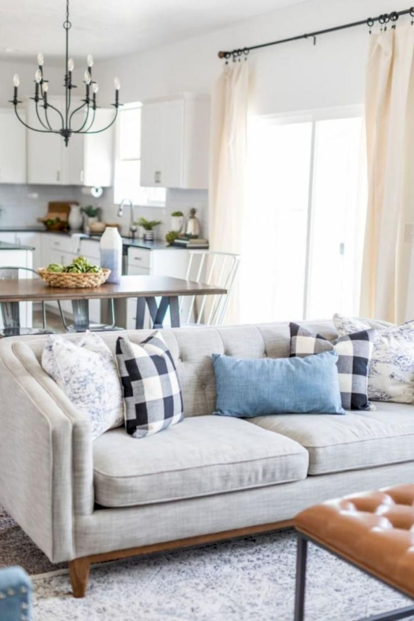 Rustic modern farmhouse living room decor ideas 74