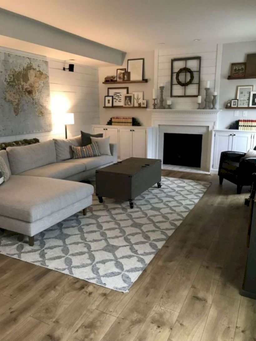 Rustic modern farmhouse living room decor ideas 81