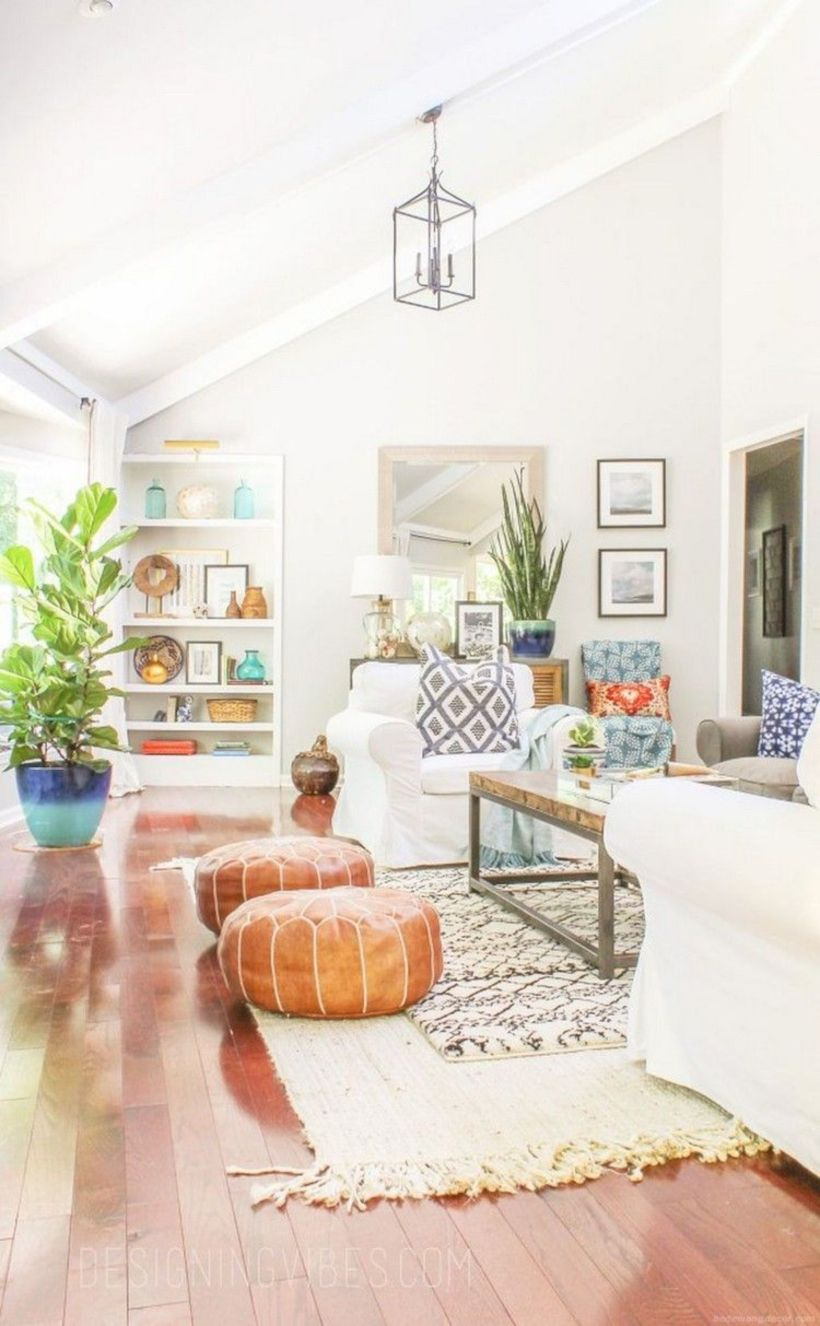 Rustic modern farmhouse living room decor ideas 85