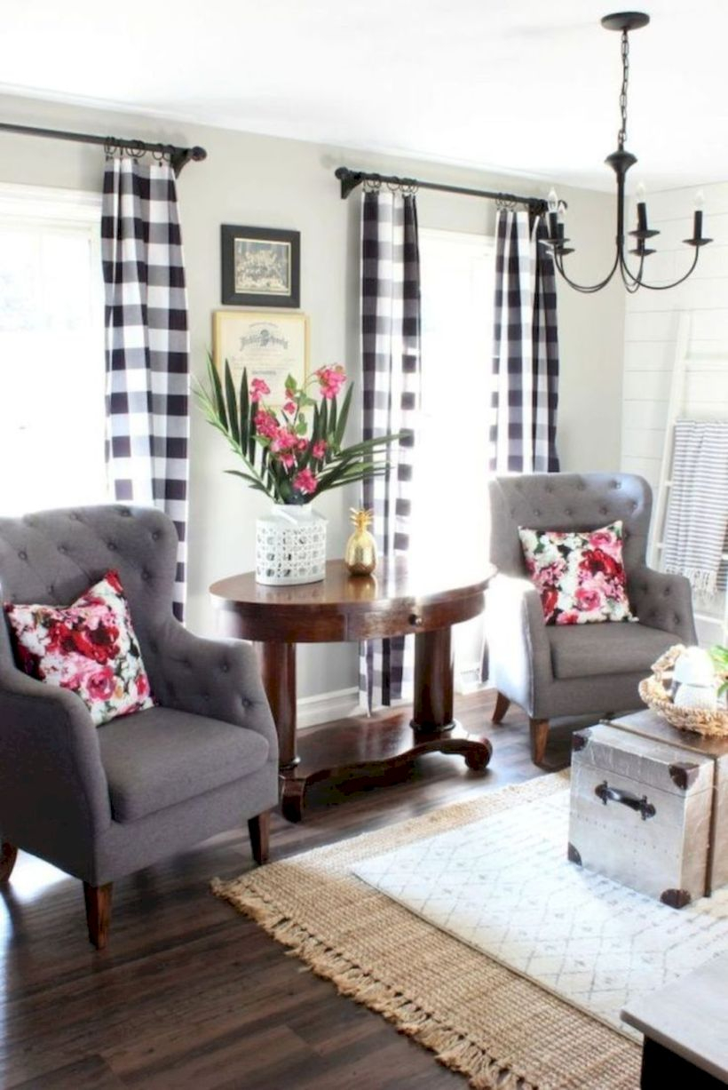 Rustic modern farmhouse living room decor ideas 86
