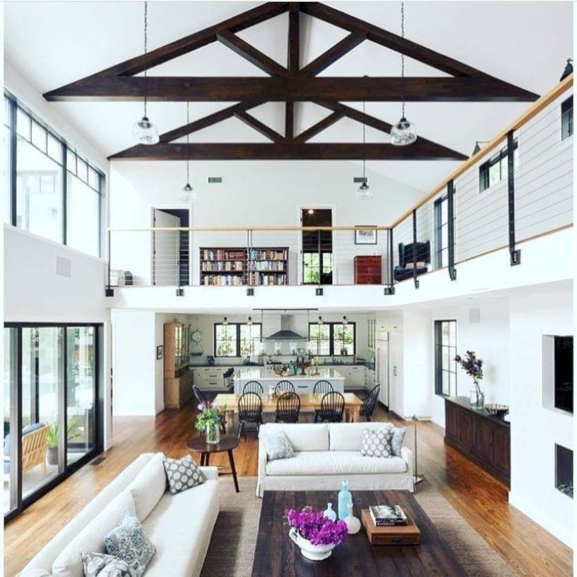 Rustic modern farmhouse living room decor ideas 98