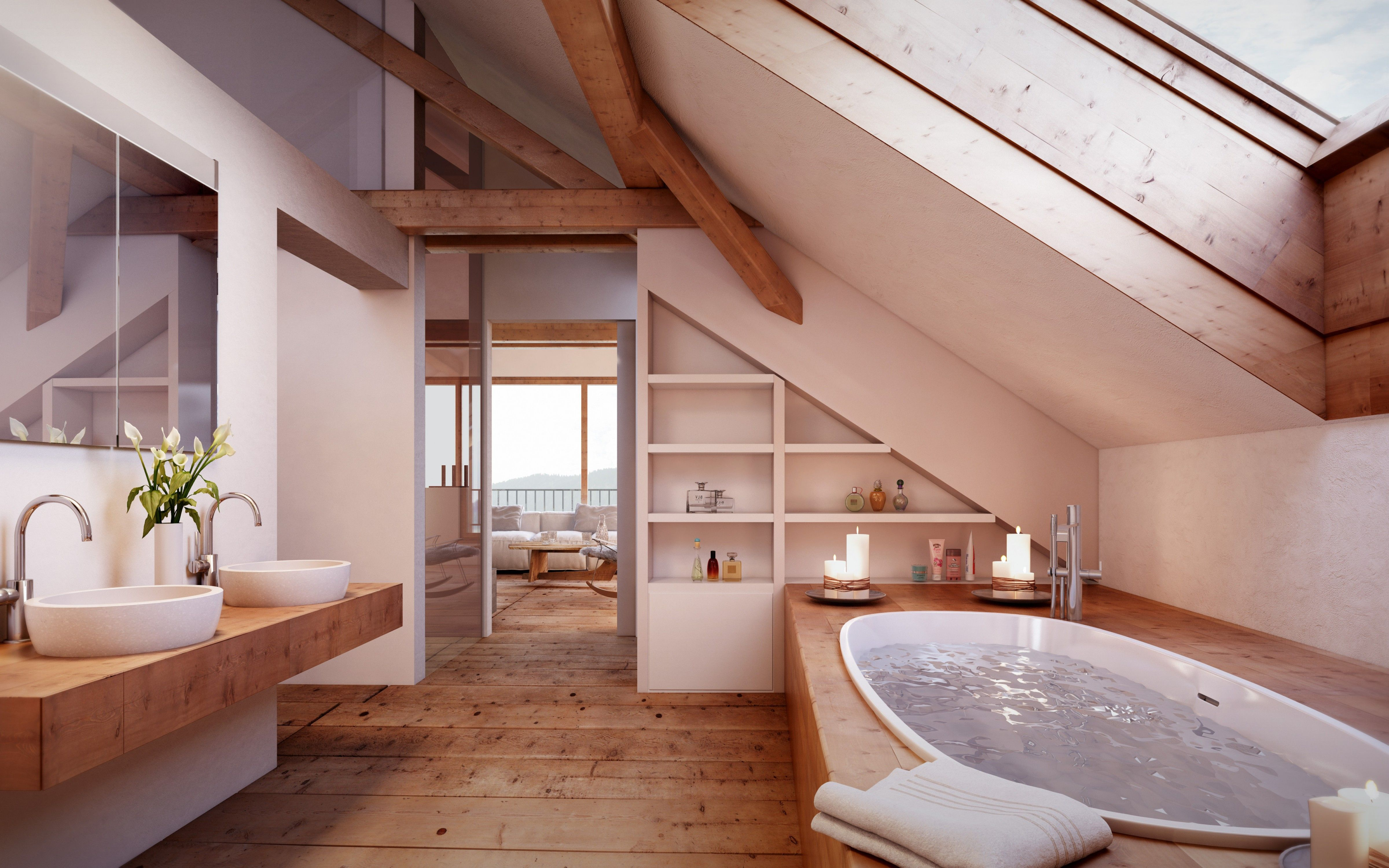 Unique attic bathroom design ideas for your private haven 33