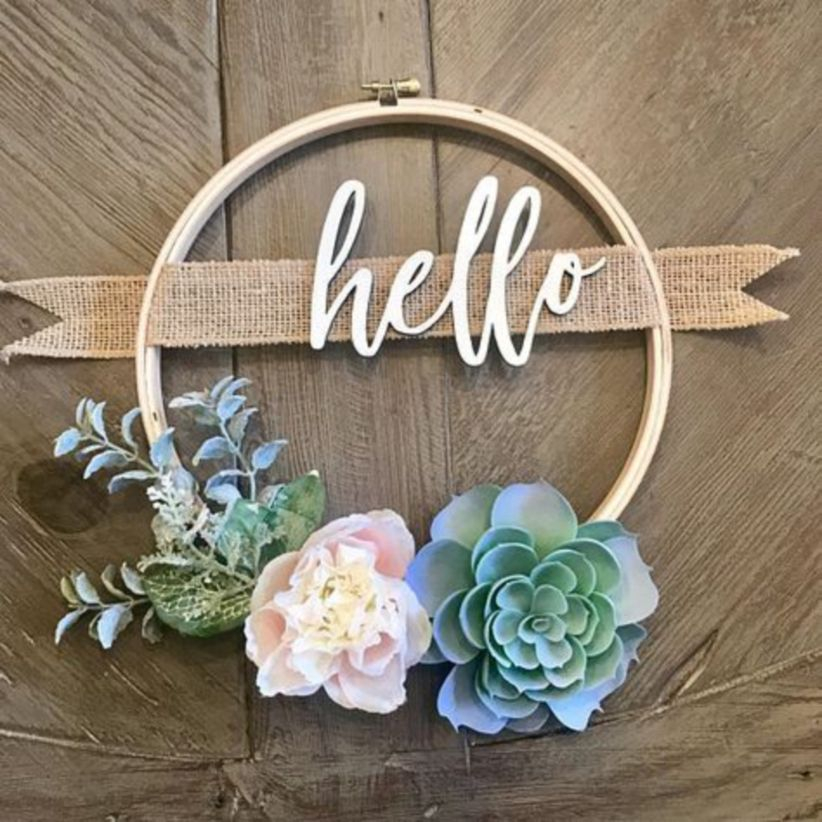 Beautiful decor ideas to hang on your door that aren't wreaths 25