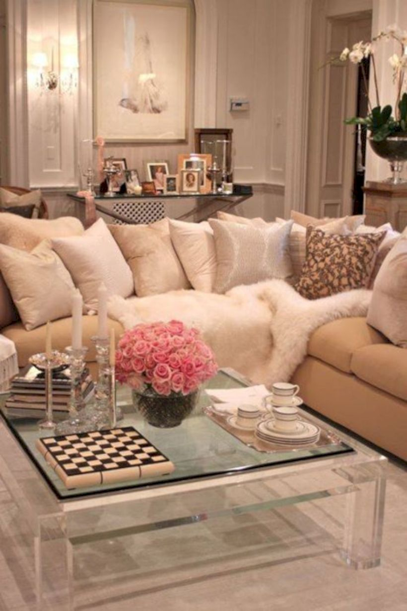 Adorable and cozy neutral living room design ideas 04