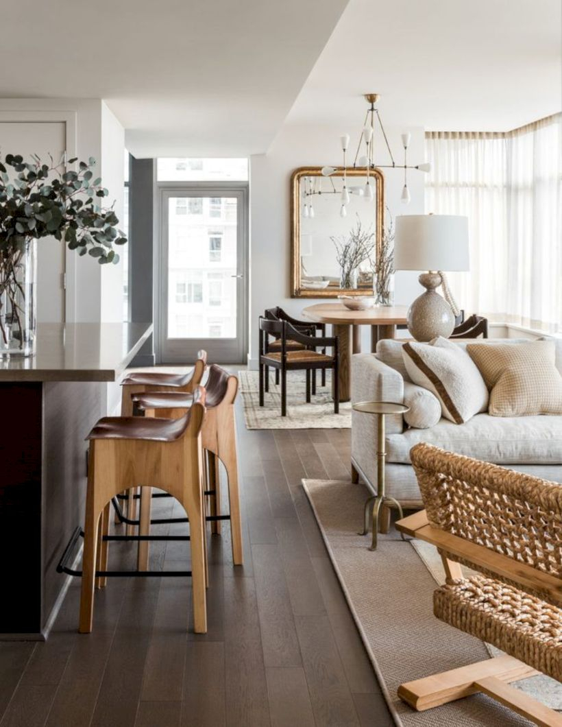 Adorable and cozy neutral living room design ideas 07