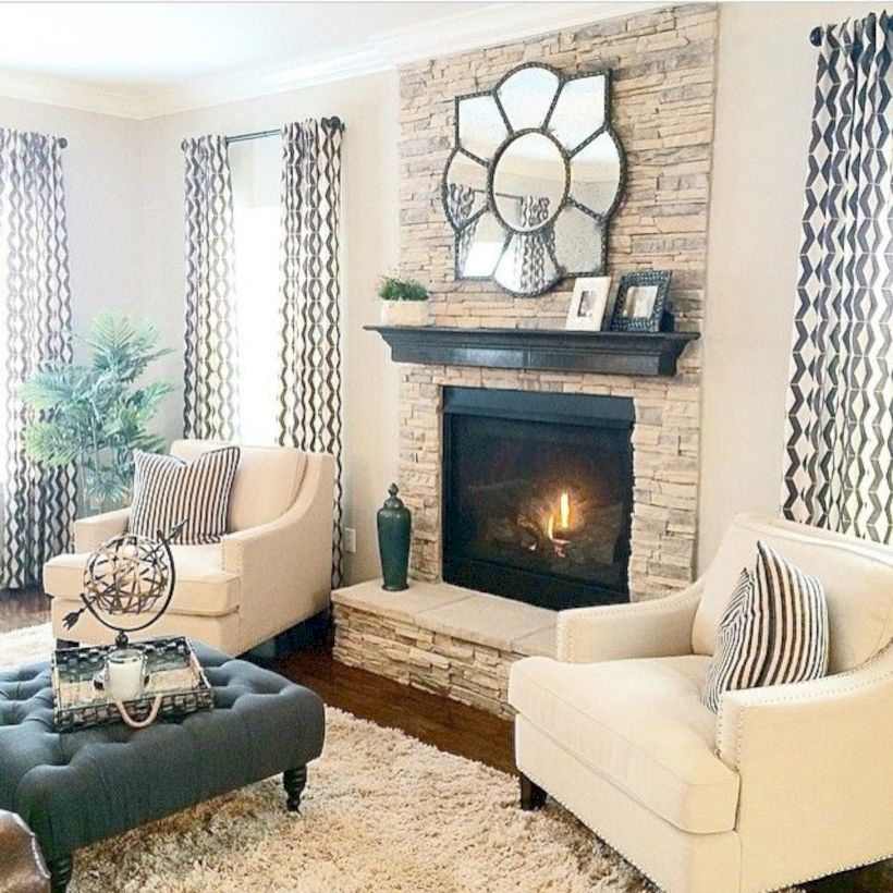 Adorable and cozy neutral living room design ideas 08
