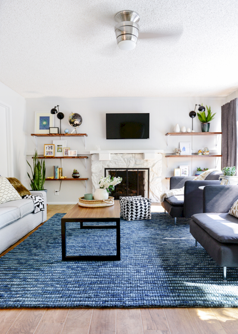 Adorable and cozy neutral living room design ideas 12