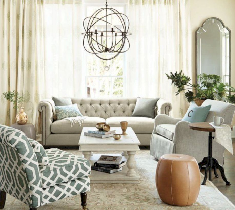 Adorable and cozy neutral living room design ideas 14