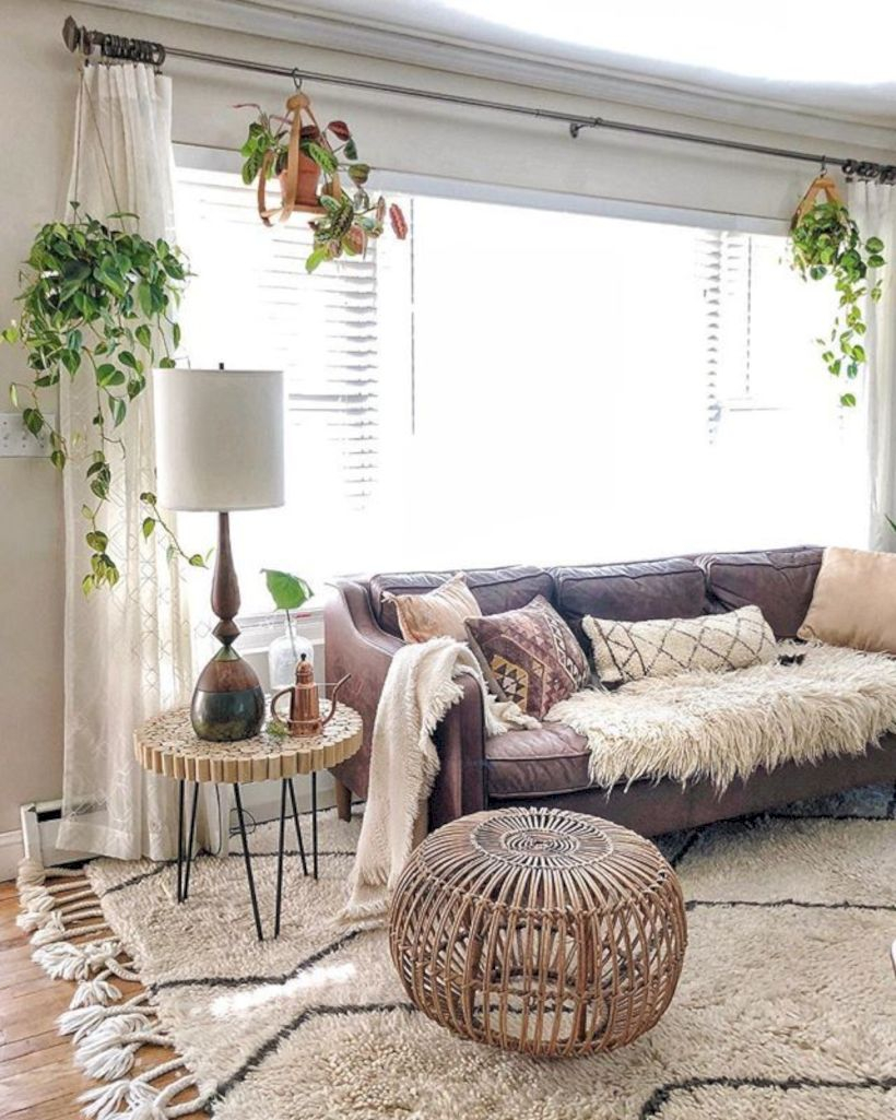 Adorable and cozy neutral living room design ideas 15