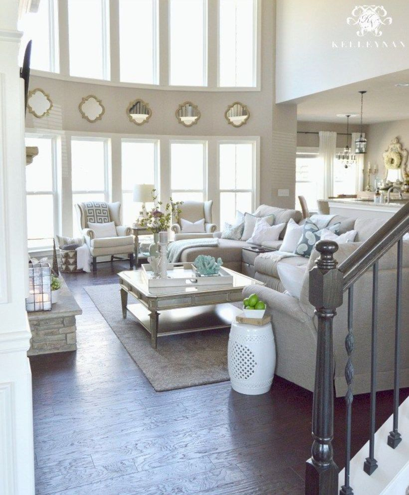 Adorable and cozy neutral living room design ideas 23