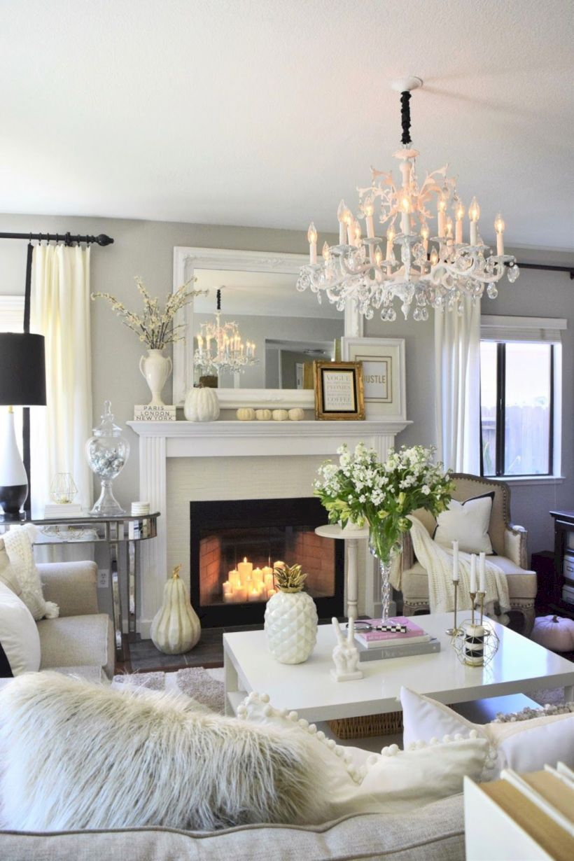Adorable and cozy neutral living room design ideas 29