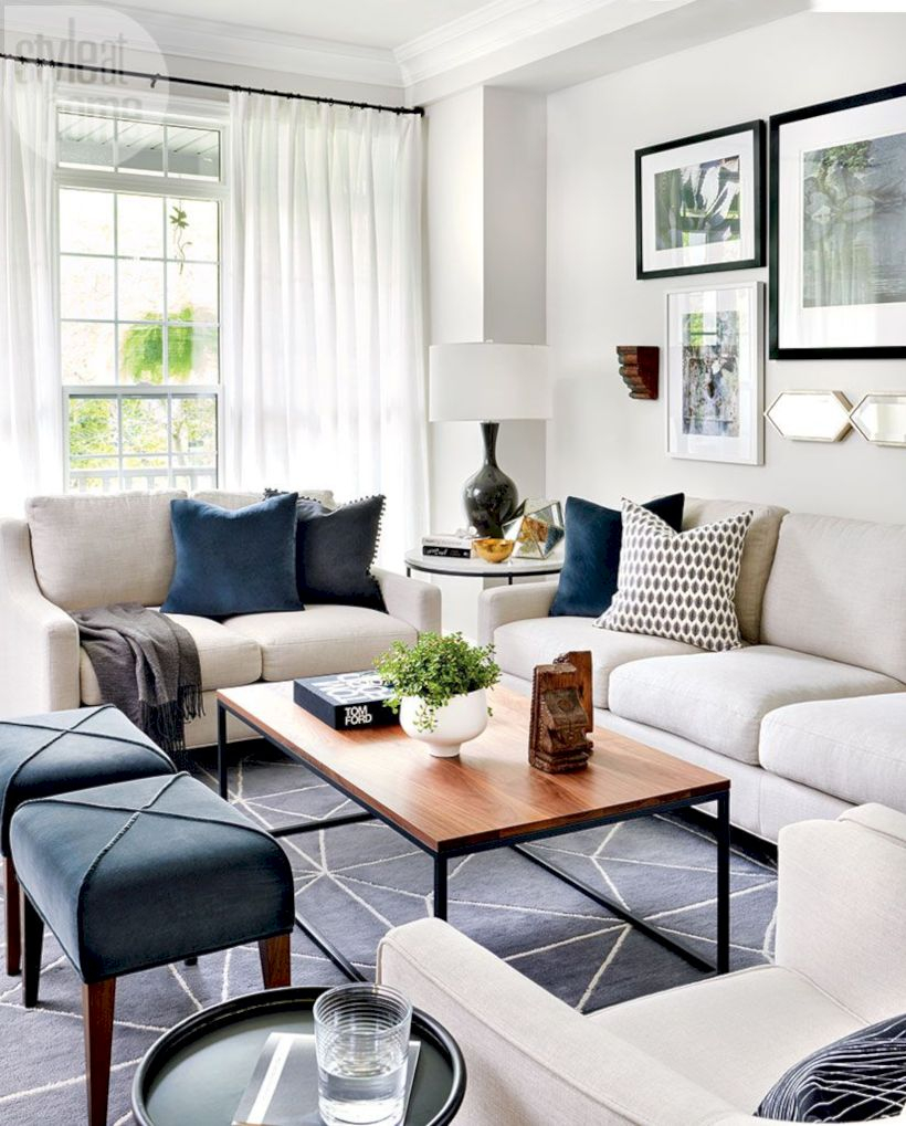 Adorable and cozy neutral living room design ideas 38