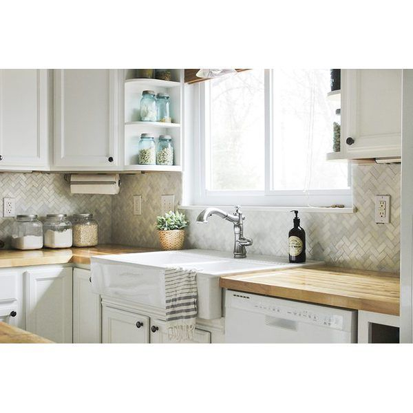 Modern herringbone pattern to give unique elements to your kitchen 08